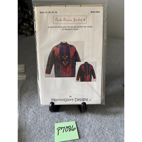 MorningGlory Designs Park Avenue Jacket Quilt-As-You-Go Pattern Size 1X 2X 3X 4X - Picture 6 of 6